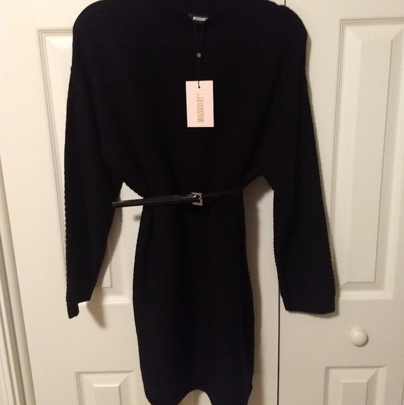 🆕⭐GORGEOUS⭐Misguided BLACK SWEATER/DRESS NWT - Picture 5 of 8